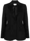 P.a.r.o.s.h Black Tailored Textured Wool Blend Blazer In Black