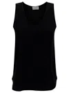 P.a.r.o.s.h Black Tank Top With Plunging U Neckline