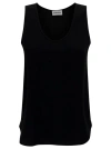 P.a.r.o.s.h Black Tank Top With Plunging U Neckline In Polyamide Woman In Black