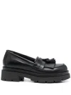 P.a.r.o.s.h Tassel Detail Leather Loafers In Black