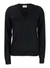 Shop P.a.r.o.s.h Black V-neck Long-sleeved Sweater