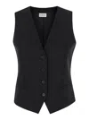 P.a.r.o.s.h Black Vest With Button Closure In Fabric Woman In Black