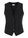 P.a.r.o.s.h Black Vest With Button Closure In Fabric Woman In Black