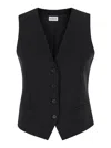 P.a.r.o.s.h Black Vest With Button Closure In Fabric Woman In Black