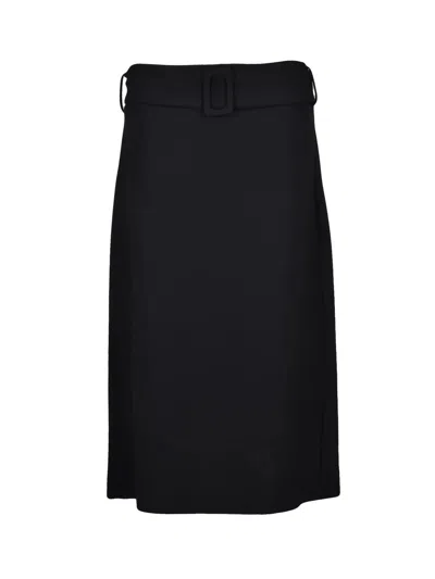 P.a.r.o.s.h Black Viscose Elastane Women's Flared Skirt In Multi