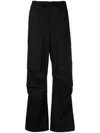 P.a.r.o.s.h Cargo Trousers Dart Detailing Drawstring Hem In Black