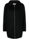P.a.r.o.s.h Zip-up Hooded Wool Jacket In Black