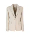 P.a.r.o.s.h Parosh Single-button Blazer With Tailored Silhouette In Sabbia In Neutral