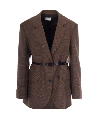 P.a.r.o.s.h Blazer Doppiopetto Fantasia Marrone In Gray