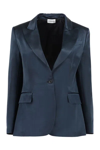 P.a.r.o.s.h P. A.r. O.s. H. Woman Blazer Midnight Blue Size L Viscose, Linen, Cotton