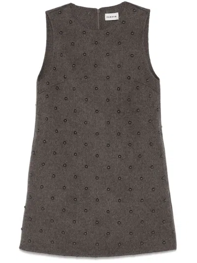 P.a.r.o.s.h . Bleak Stud-embellished Dress In Brown