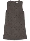 P.a.r.o.s.h Bleak Studded Mini Dress In Brown