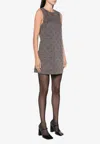 P.a.r.o.s.h Bleak Studded Mini Dress In Gray