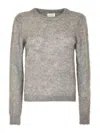 P.a.r.o.s.h Grey Mohair Crew-neck Sweater In Grey