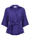 P.a.r.o.s.h Purple Blitz Belted Blouse