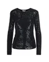 P.a.r.o.s.h Blusa Full Paillettes Nera In Black