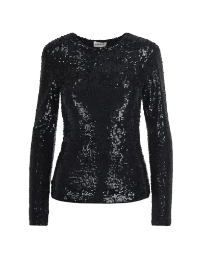 P.a.r.o.s.h Blusa Full Paillettes Nera In Black