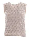 P.a.r.o.s.h . Gray Tank Top With Sequins In White