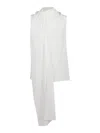 P.a.r.o.s.h Parosh Sleeveless Silk Shirt With Draped Scarf Detail In White