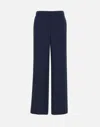 P.a.r.o.s.h Blue Pants With Wide Leg And Elastic Rear Waist In Tech Fabric Woman In Blue