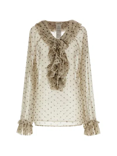P.a.r.o.s.h Parosh Blue Ball Woman Beige In Transparent