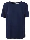 P.a.r.o.s.h . Blue Blouse With Subtle Split Detail In Blue