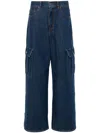 P.a.r.o.s.h Cigan Wide Cargo Denim Pants In Blue
