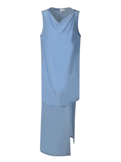 P.a.r.o.s.h Blue Crepe De Chine Dress