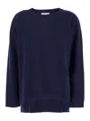 P.a.r.o.s.h . Blue Crewneck Sweater With Asymmetric Hem