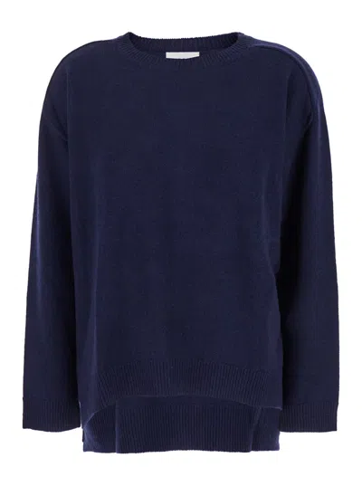 P.A.R.O.S.H CREWNECK SWEATER WITH ASYMMETRIC HEM