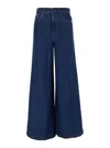 P.a.r.o.s.h Blue Five Pocket Jeans With Logo Patch On The Back In Denim For Women In Blue
