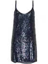 P.a.r.o.s.h Gabriel Sequinned Mini Dress In Navy Blue
