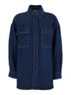 P.a.r.o.s.h Blue Jacket With Patched Chest Pockets In Blue