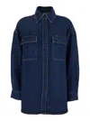 P.a.r.o.s.h Blue Jacket With Patched Chest Pockets In Blu