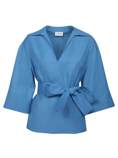 P.a.r.o.s.h Blue Linen And Viscose Blouse