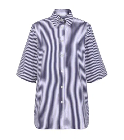 P.a.r.o.s.h Blue Oversized Stripes Shirt