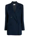 P.a.r.o.s.h Double-breasted Jacket Buttoned Cuffs In Blue