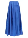 P.a.r.o.s.h Flowing Blue Maxi Skirt With Gathered Waistband In Blue
