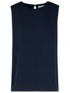 P.a.r.o.s.h . Straight Hem Sleeveless Blouse In Blue