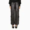 P.a.r.o.s.h Sequinned Straight-leg Cargo Trousers In Blue