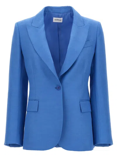 P.A.R.O.S.H BLUE SINGLE-BREASTED BLAZER