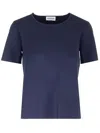 P.a.r.o.s.h Short Sleeves Back Splited Blouse In Blu