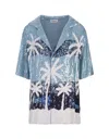 P.A.R.O.S.H WHITE TROPICAL PATTERNS CASUAL STYLE SHORT SLEEVES SHIRT
