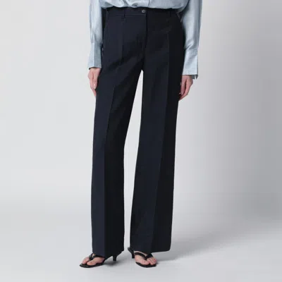 P.a.r.o.s.h Blue Viscose Trousers In Black