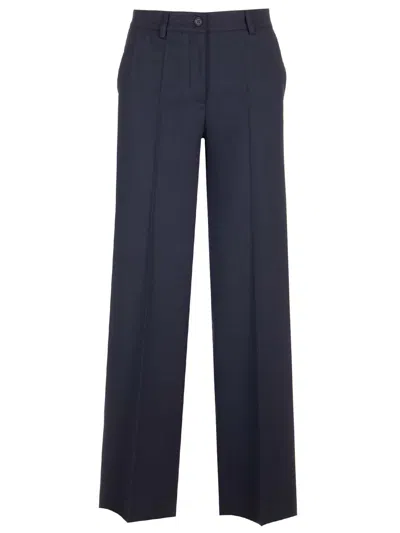 P.a.r.o.s.h Mid-rise Wide-leg Trousers In Blue