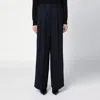 P.A.R.O.S.H BLUE WOOL WIDE TROUSERS