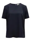 P.a.r.o.s.h High-low Hem Keyhole Back Blouse In Blue