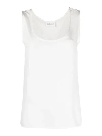 P.a.r.o.s.h Loose-fit Silk Sleeveless Top In White