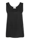 P.a.r.o.s.h . Silk Sleeveless Blouse With Rounded Neckline In Black