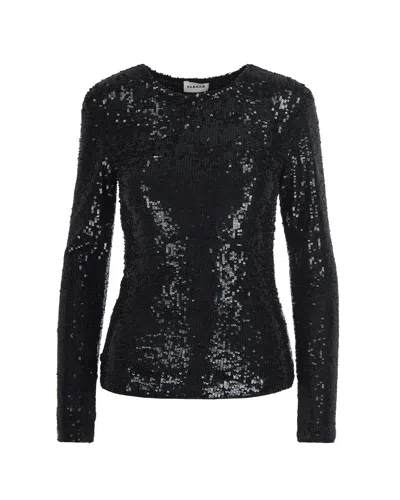 P.A.R.O.S.H BLUSA FULL PAILLETTES NERA